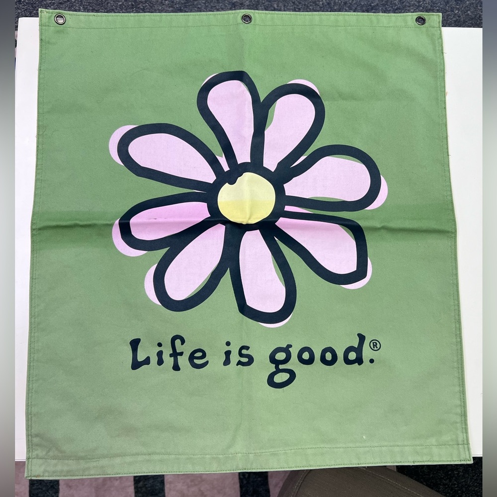 Life Is Good canvas square flag/decor